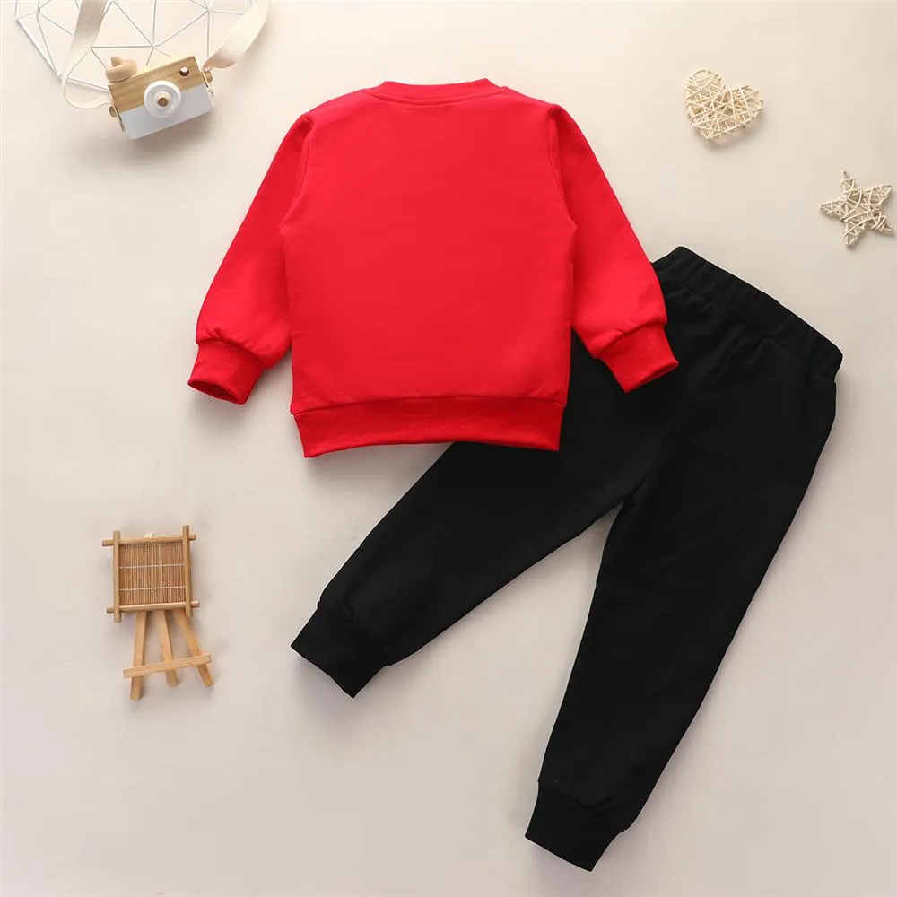 Toddler Boys Letter Long Sleeve Top & Pants Boy Wholesale Clothing