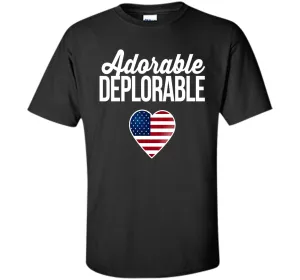 USA Flag Heart Adorable Deplorable Shirt Deplorable T