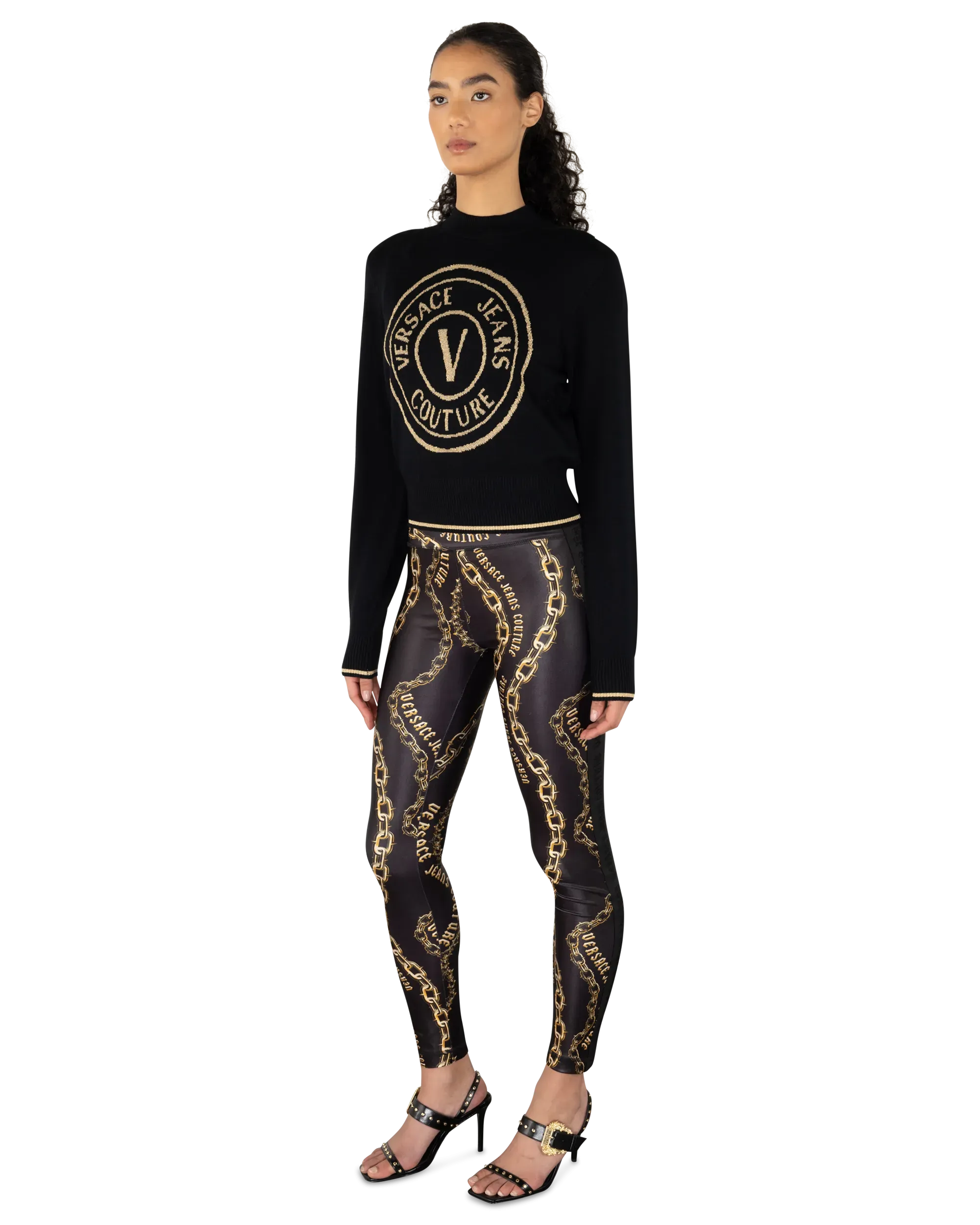V-Emblem Wool Sweater