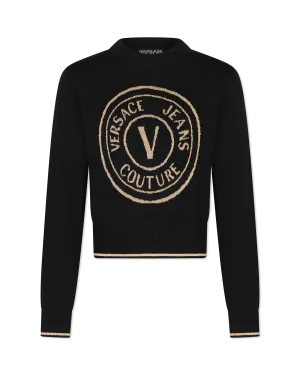 V-Emblem Wool Sweater