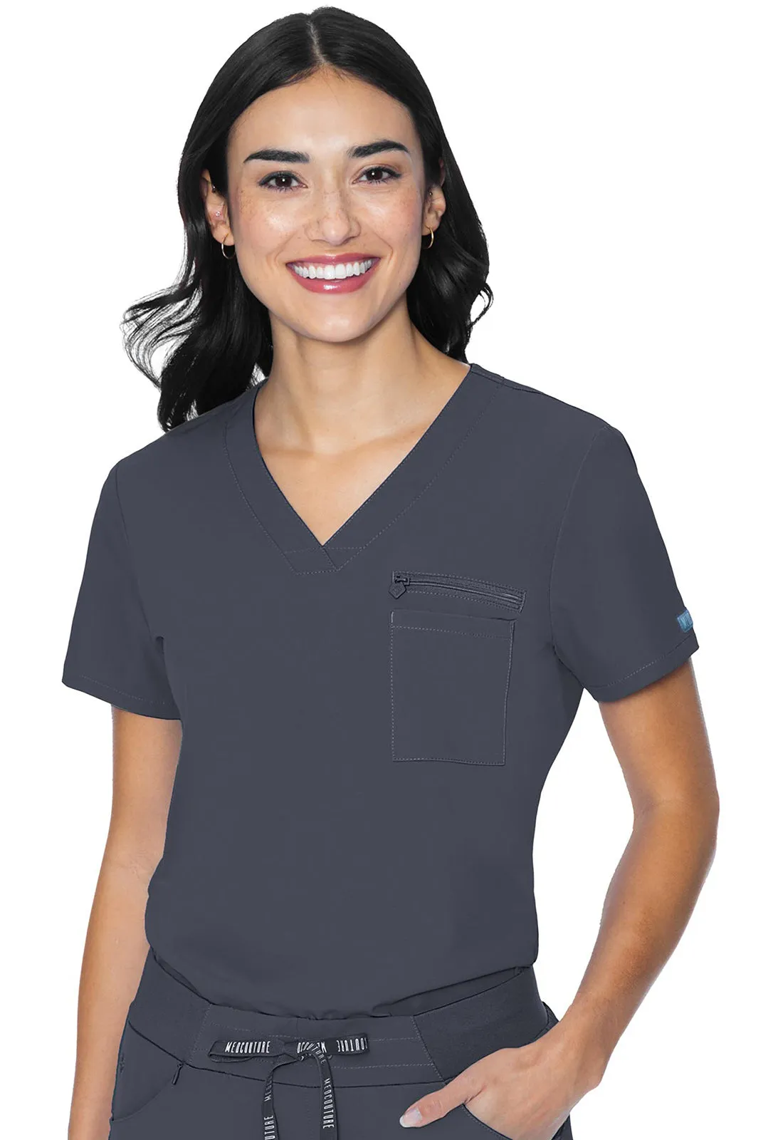 V-neck Chest Pocket Top Tops  MC8482