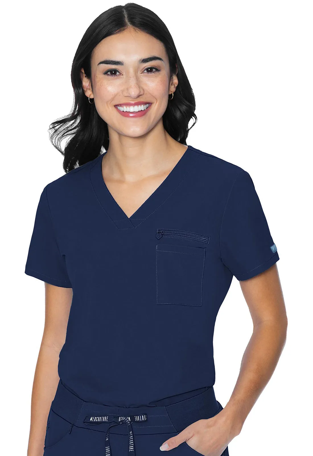 V-neck Chest Pocket Top Tops  MC8482