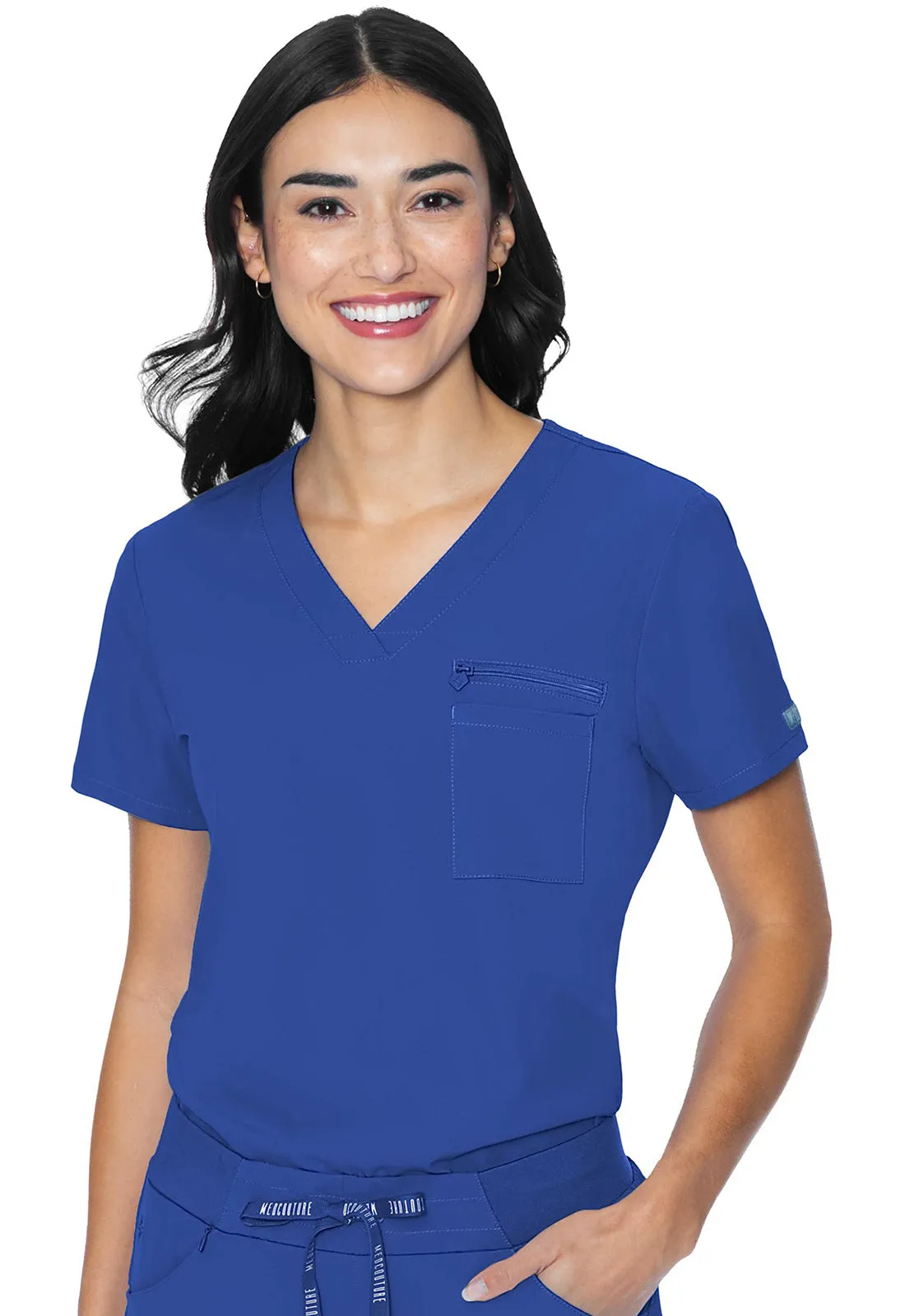 V-neck Chest Pocket Top Tops  MC8482