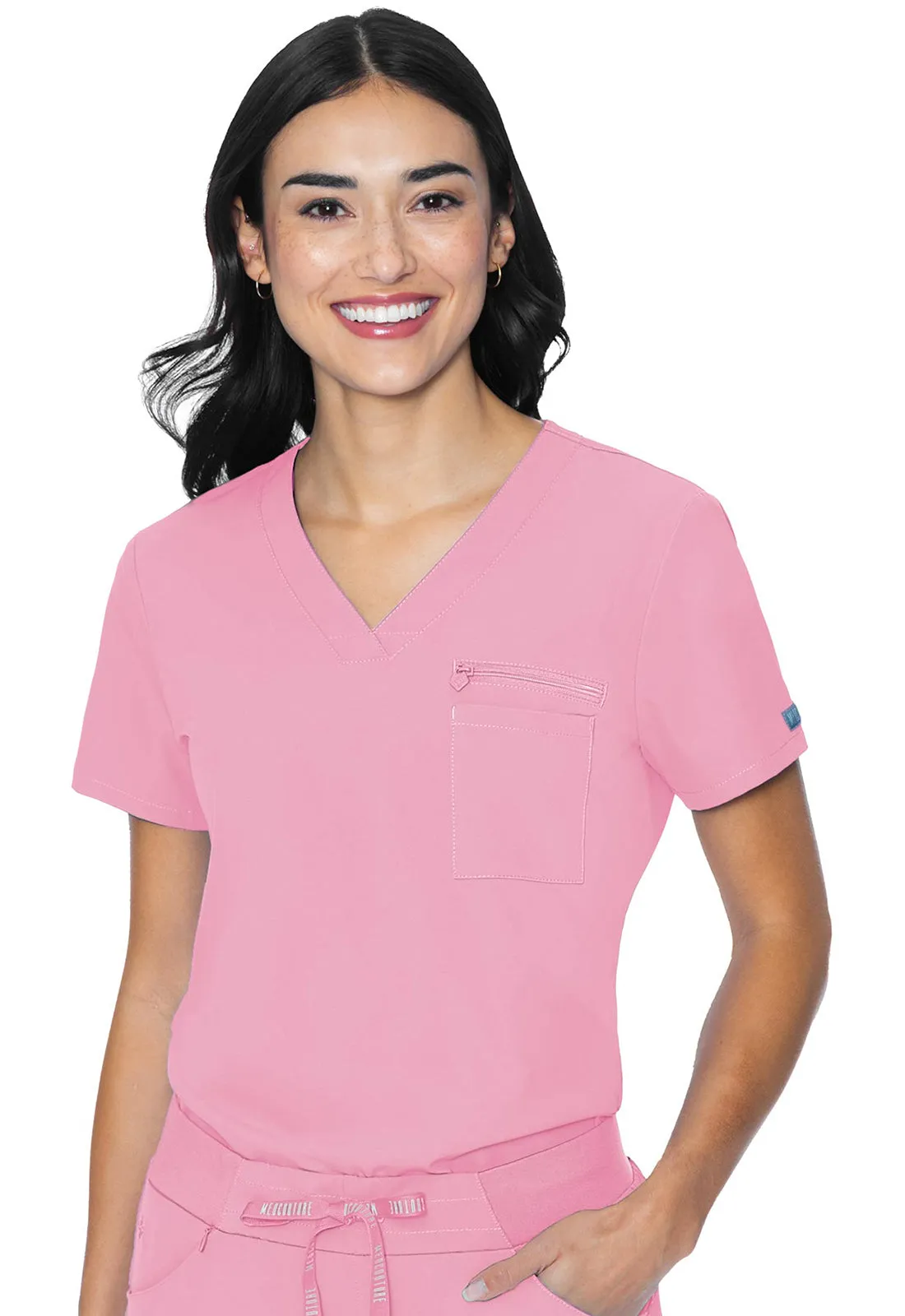 V-neck Chest Pocket Top Tops  MC8482
