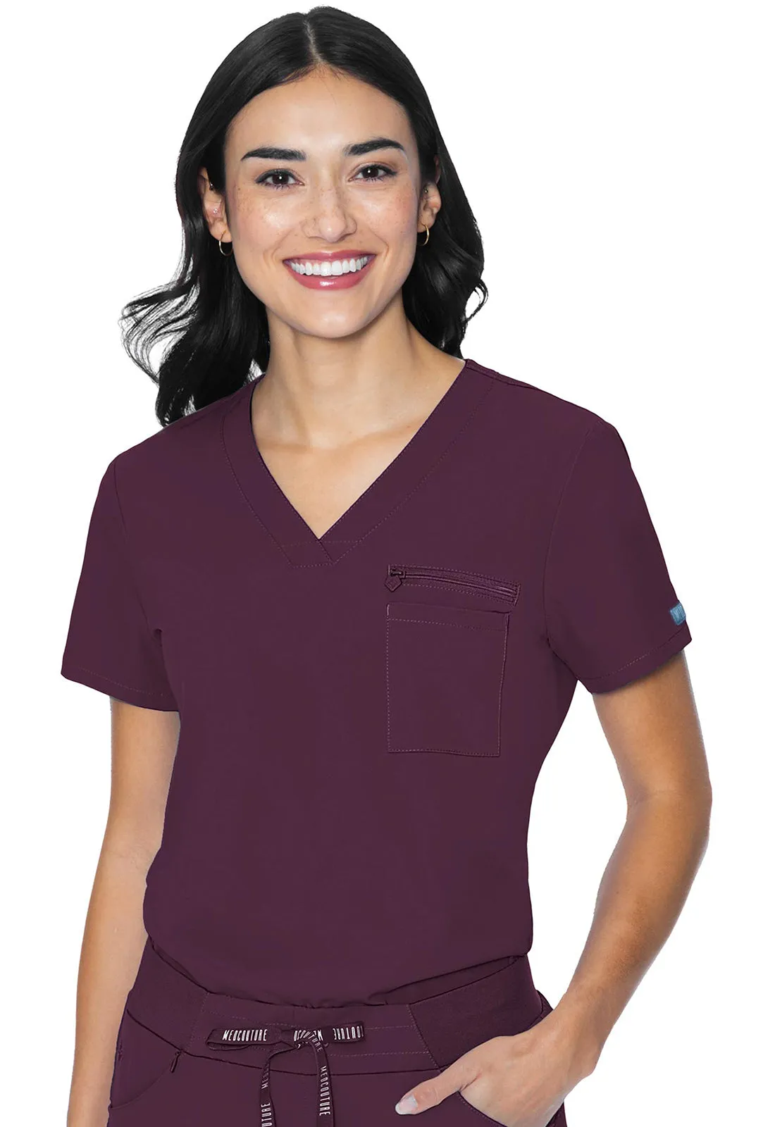 V-neck Chest Pocket Top Tops  MC8482