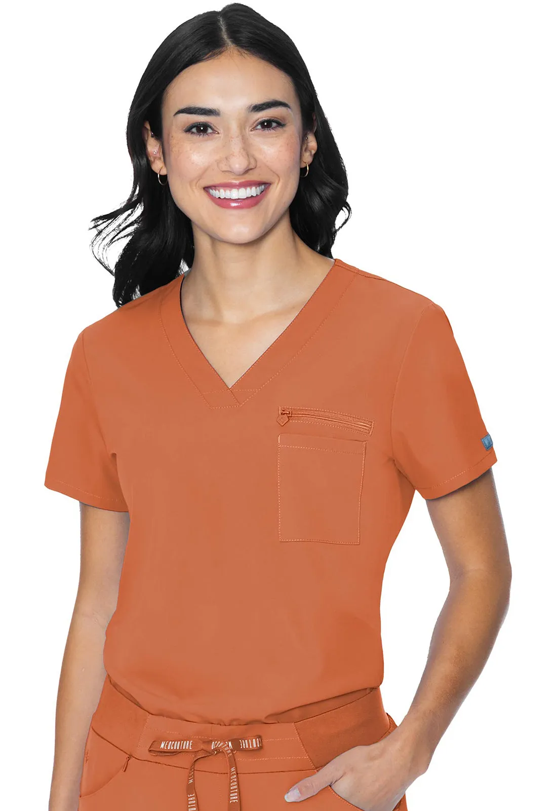 V-neck Chest Pocket Top Tops  MC8482
