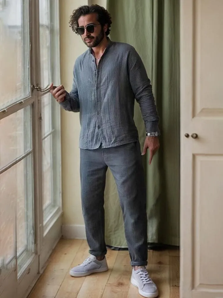 Versatile 100% Cotton Shirt Set