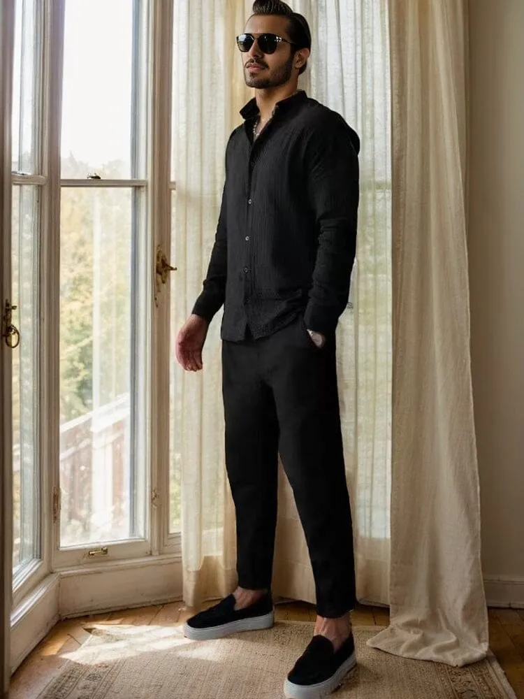 Versatile 100% Cotton Shirt Set