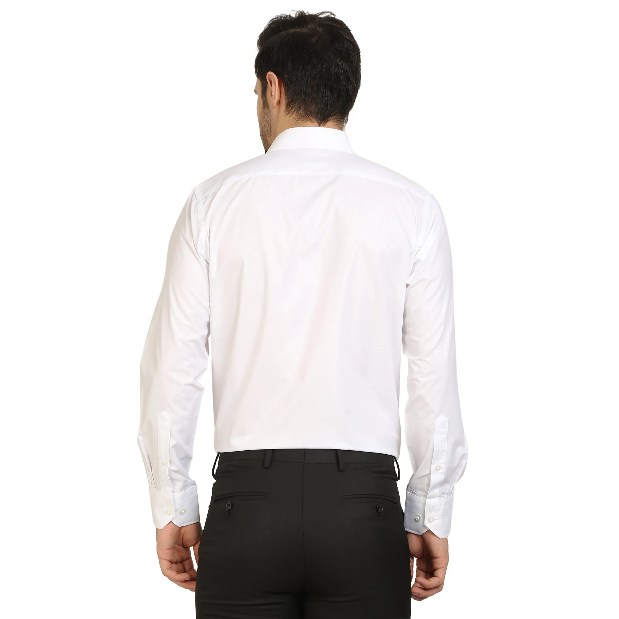 White Cotton Cufflink Shirt
