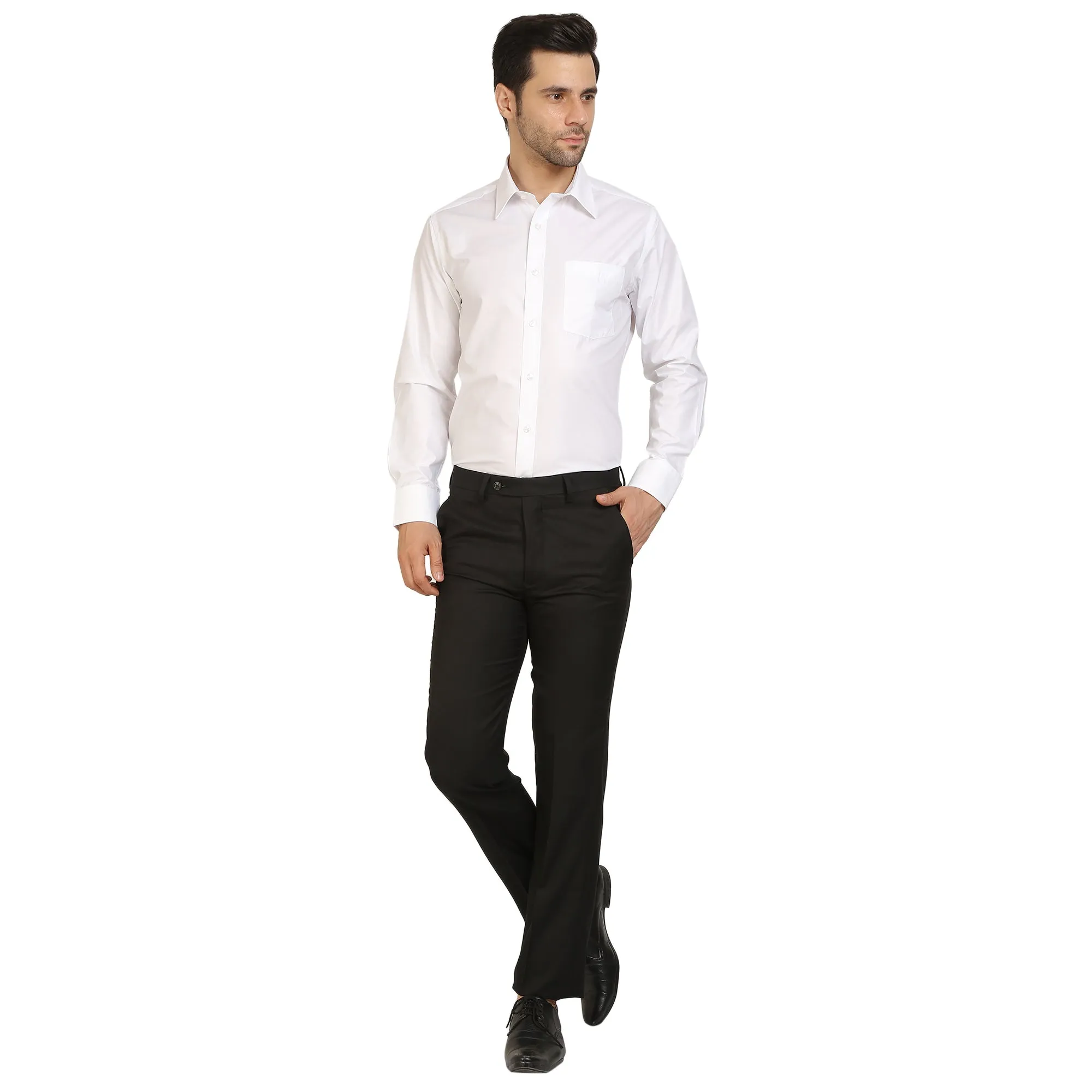 White Cotton Cufflink Shirt