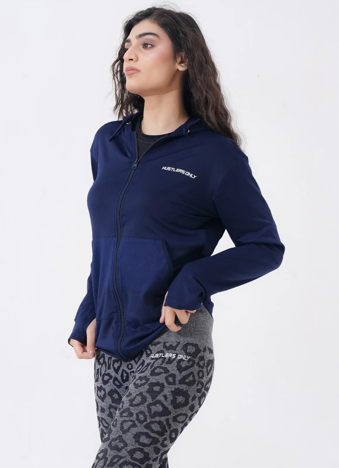 Women Sleek Hoodie - Navy