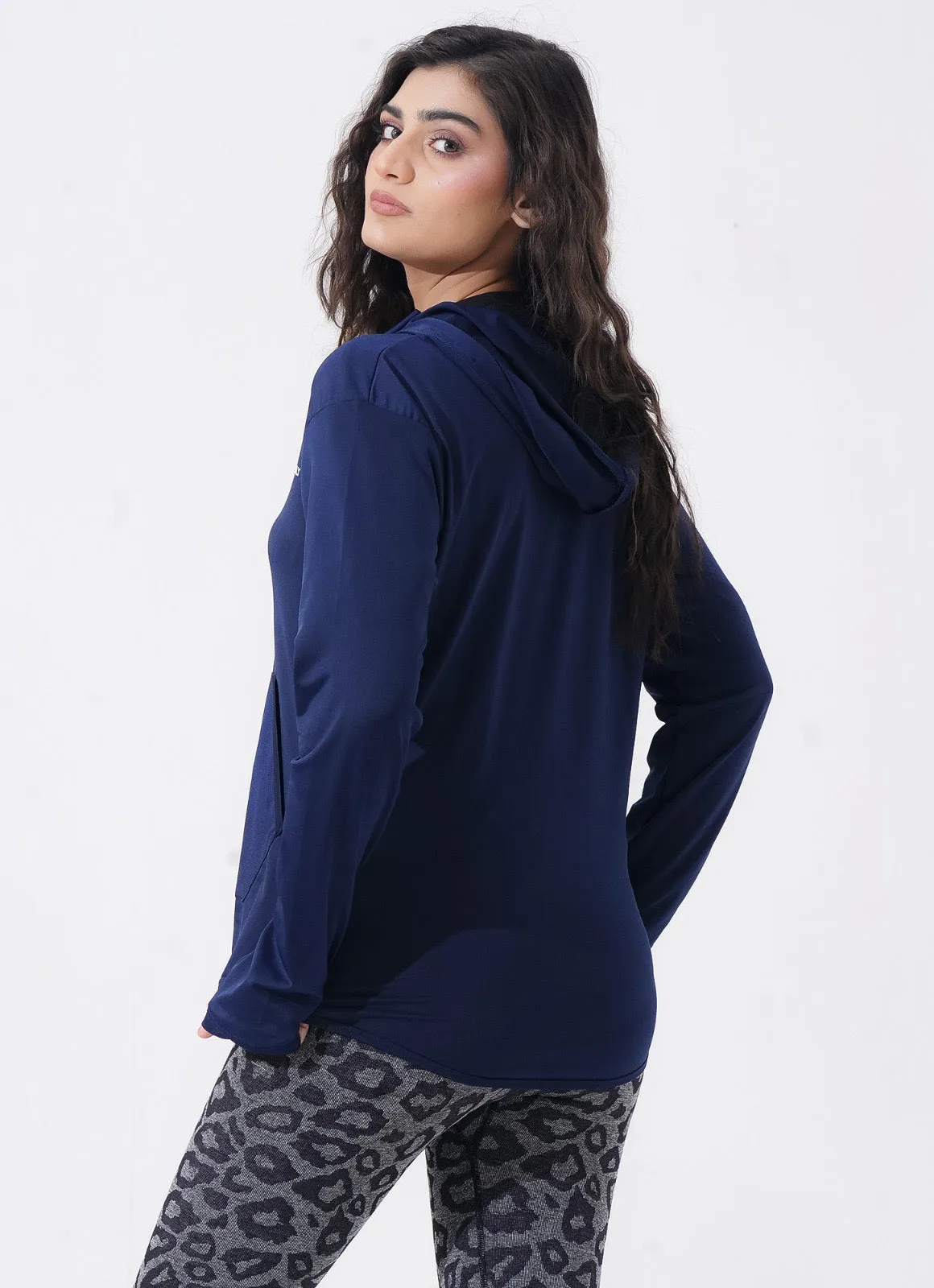 Women Sleek Hoodie - Navy