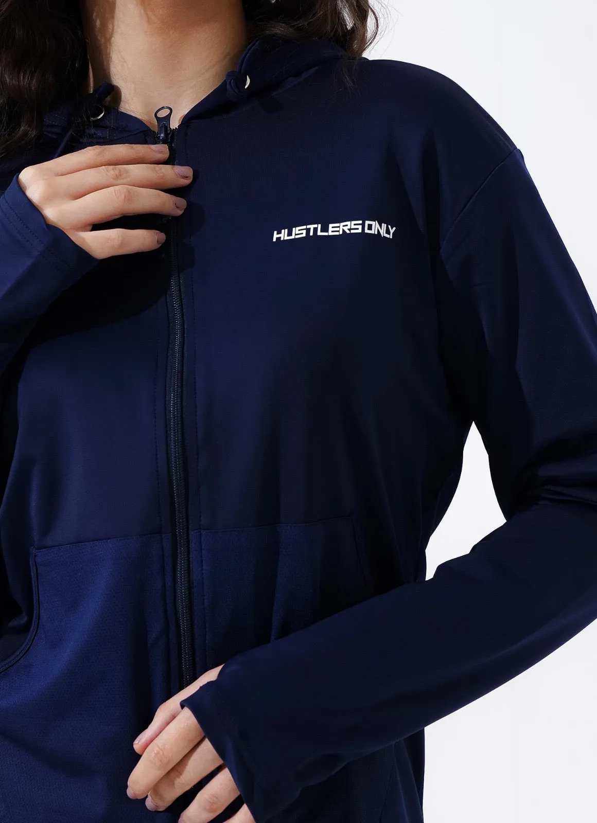 Women Sleek Hoodie - Navy