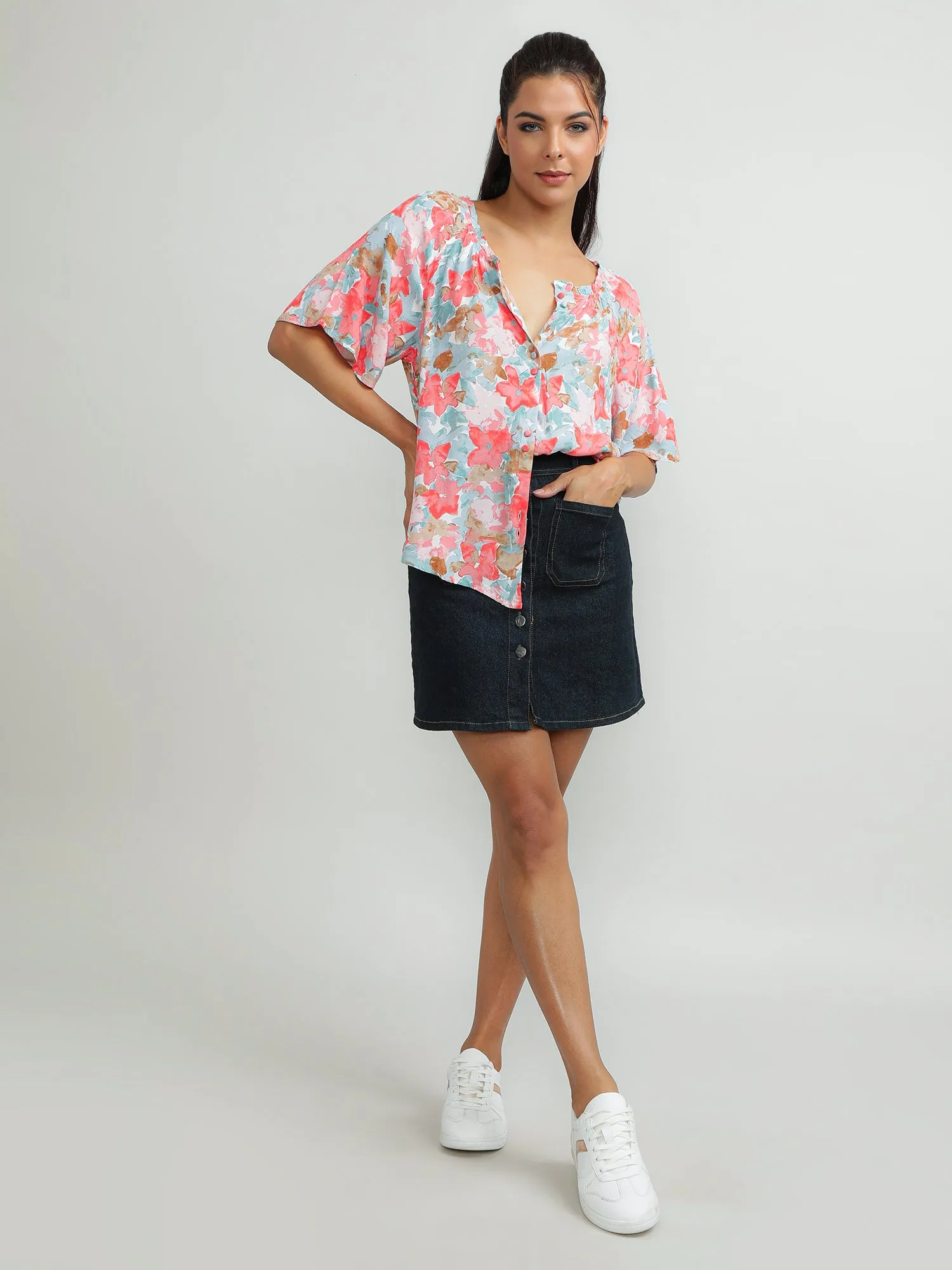 Women Viscose Pink Trendy Top