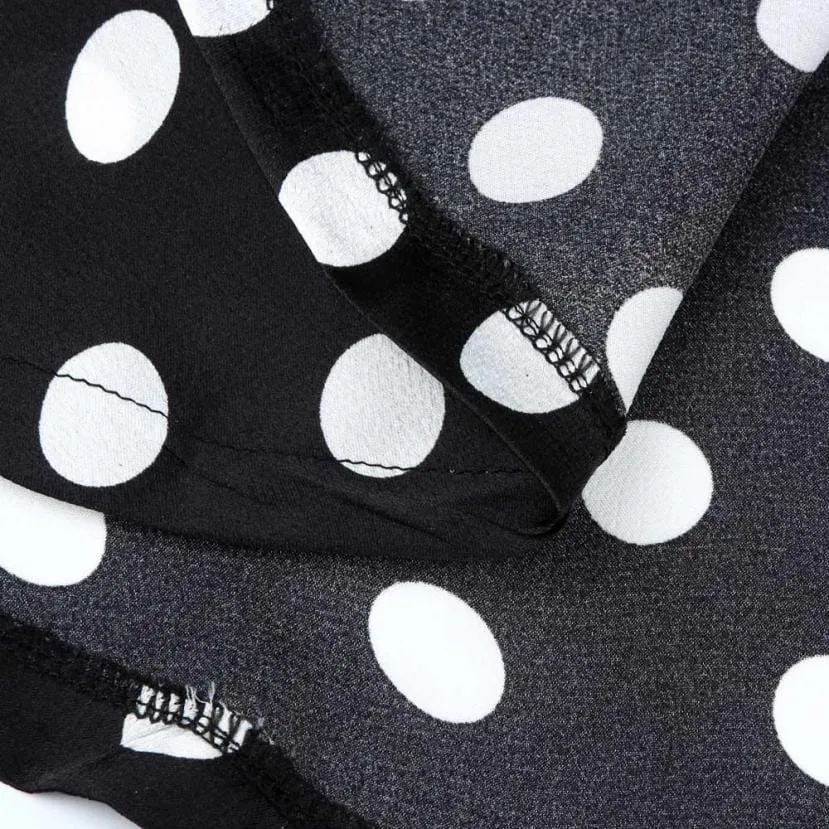 Women's Casual Summer Sleeveless O-Neck Dot Print Tops
