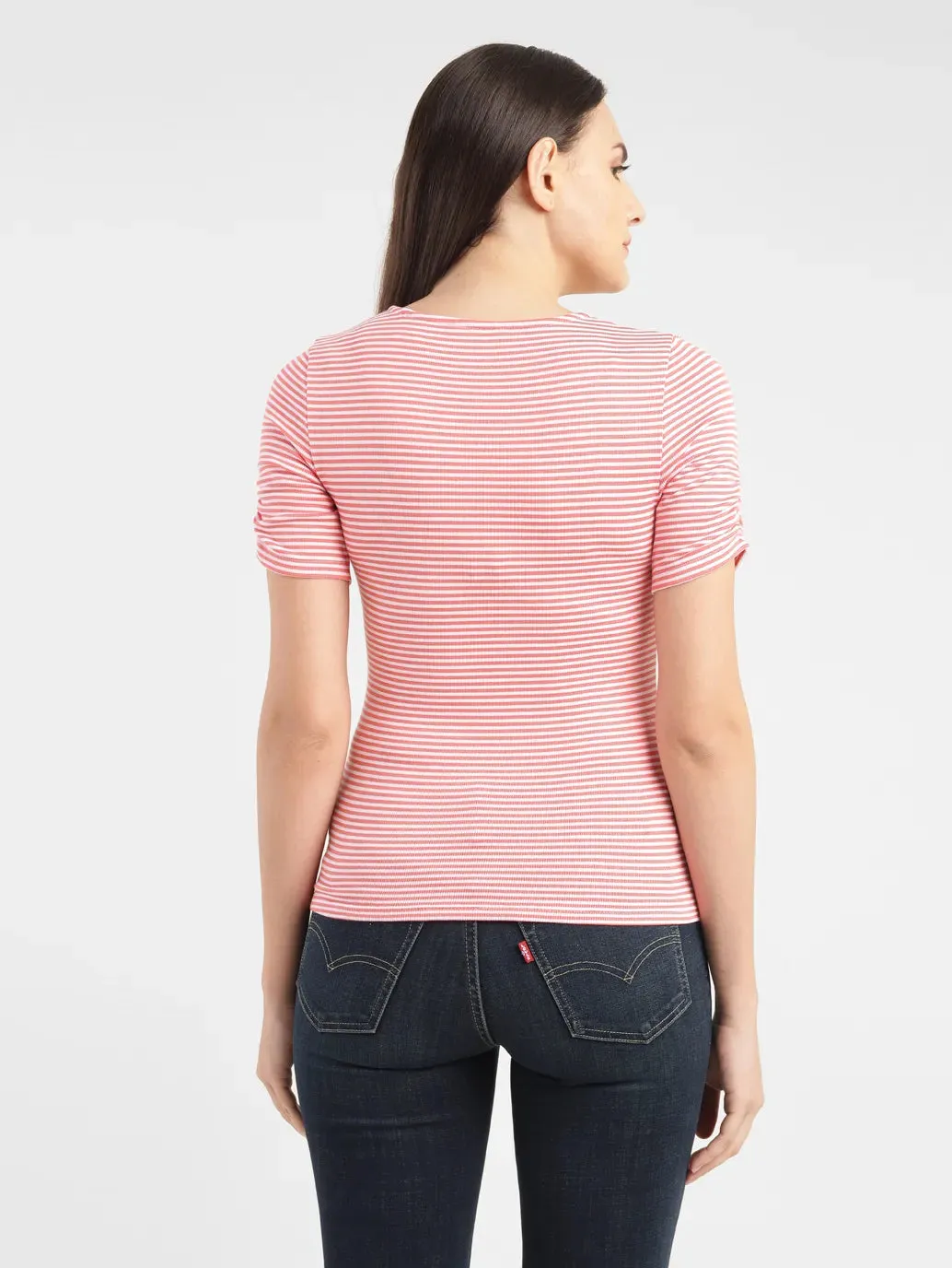 Women's Striped Round Neck T-shirt