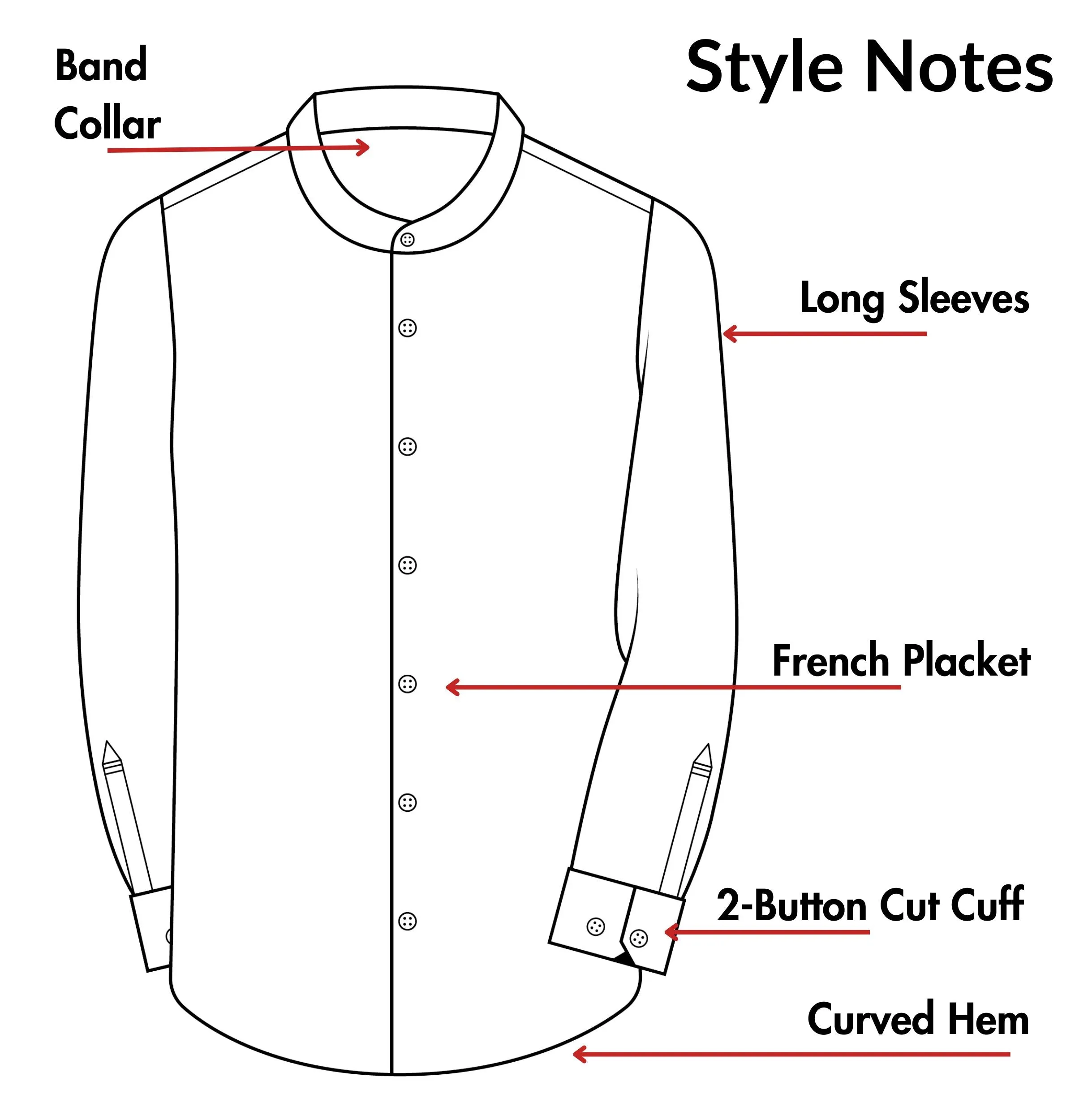 Wrinkle-Resistant - Band Collar - Long Sleeve - Deep Plum